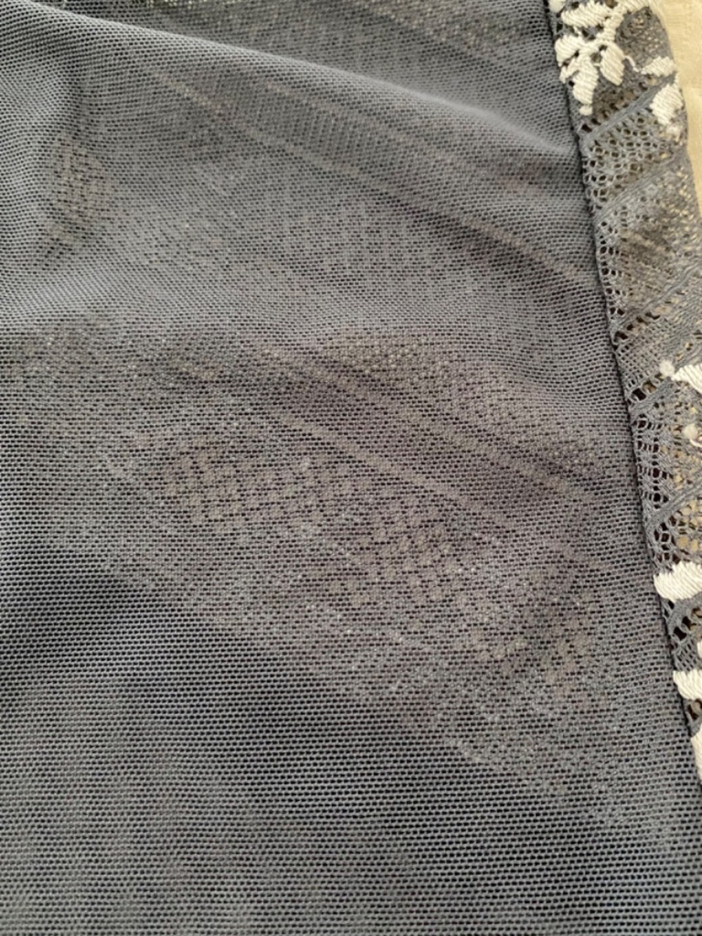 Wacoal Gray and Lace Camisole, Chemise, Lingerie. Poly-spandex. XL - Picture 7 of 10